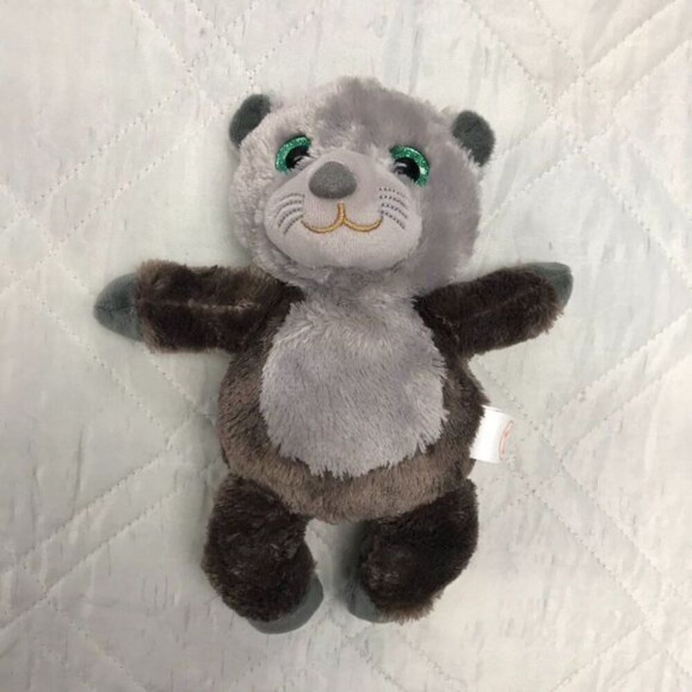 MVP Plush gray cat green‎ sparkle eyes 10" 2017
